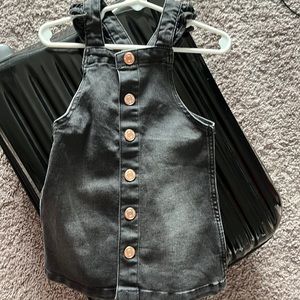 2t black jean overall dress never worn
